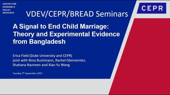 VDEV-CEPR-BREAD  - A Signal to End Child Marriage- Theory and Experimental Evidence from Bangladesh - Title card
