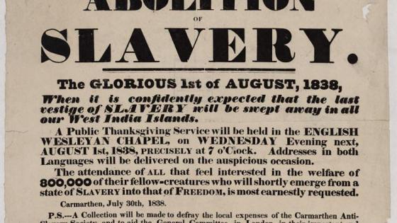 1838 Document of the Abolition of Slavery