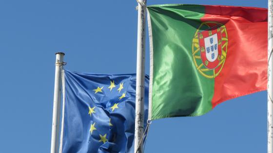 Portuguese and EU flags