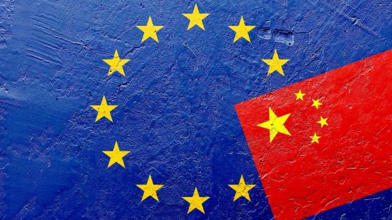 Chinese flag combined with EU flag