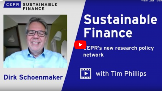 Sustainable Finance. CEPR's new research policy network