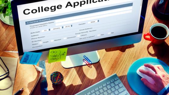 Image of online college application form