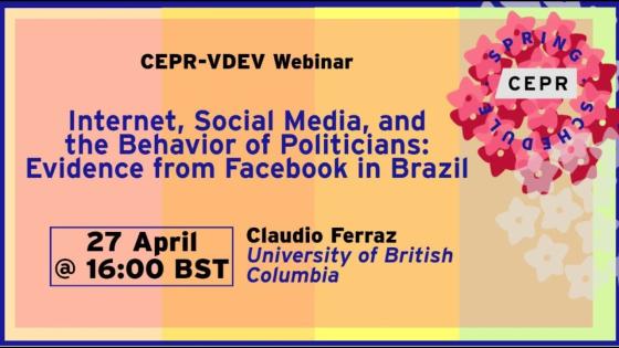 CEPR-VDEV Internet, Social Media, and the Behavior of Politicians- Evidence from Facebook in Brazil - Title card 