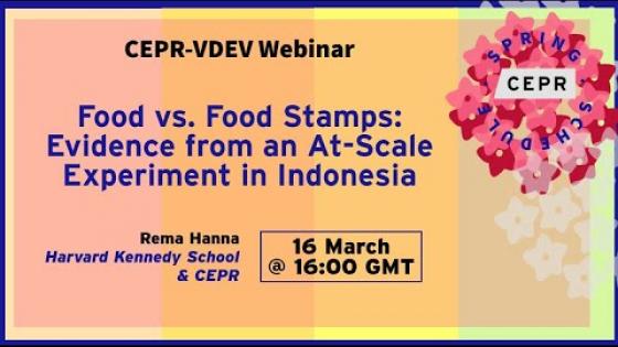 CEPR-VDEV - Food vs. Food Stamps- Evidence from an At-Scale Experiment in Indonesia - Title Card 