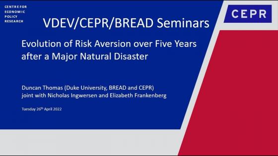 CEPR-VDEV-BREAD Evolution of Risk Aversion over Five Years after a Major Natural Disaster - Title Card