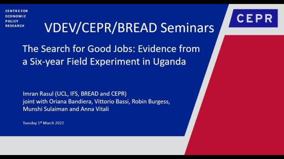 VDEV-CEPR-BREAD - The Search for Good Jobs- Evidence from a Six-year Field Experiment in Uganda - Title Card