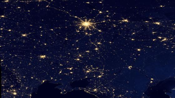 Nighttime satellite image of Ukraine