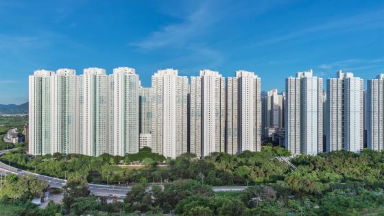 High rise residential buildings in Hong Kong