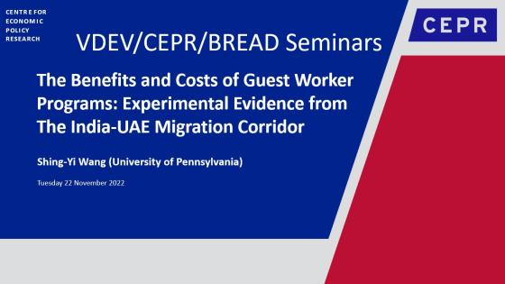 The Benefits and Costs of Guest Worker Programs: Experimental Evidence from The India-UAE Migration Corridor