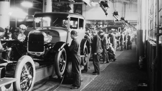 Car assembly line workers