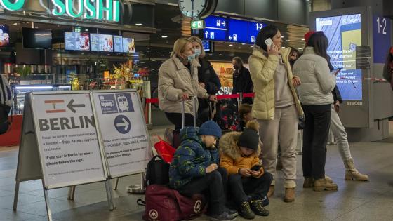 Ukrainian refugees at Berlin Central Station