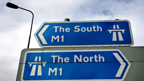 Motorway signs to the North and South