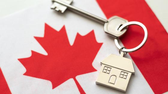 House key on Canadian flag