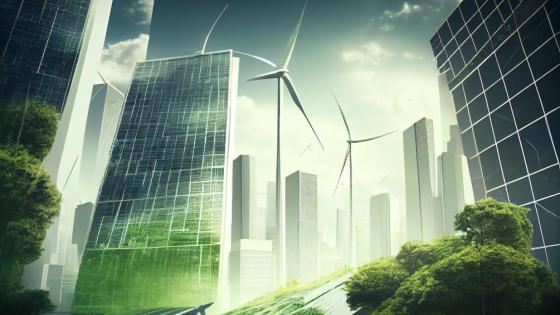 A green futuristic climate friendly city