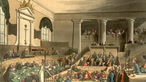 An Old Bailey trial, c. 1808