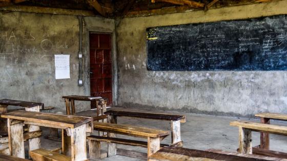 Empty classroom in Kenyan school
