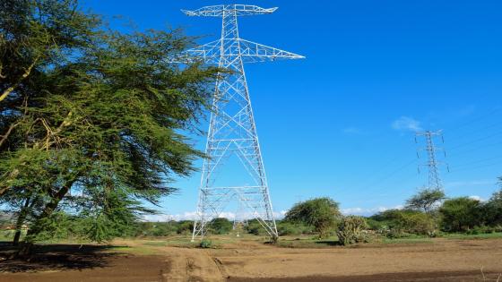 Pylons and power cables in Kenya