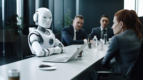 AI robot in board meeting