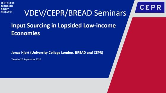 VDEV/CEPR/BREAD 43 - Input Sourcing in Lopsided Low-income Economies