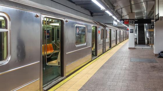 Empty subway station in New York