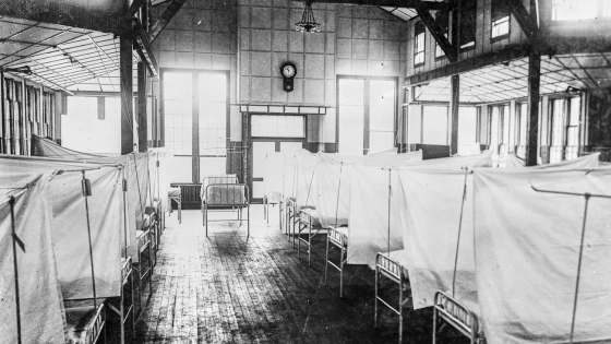 Hospital beds during the Spanish flu