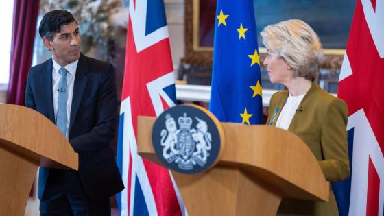 The Prime Minister Rishi Sunak holds a joint press conference with the President of the European Commission Ursula von der Leyen in Windsor Guildhall. 