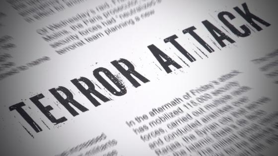 Terror attack headline in newspaper