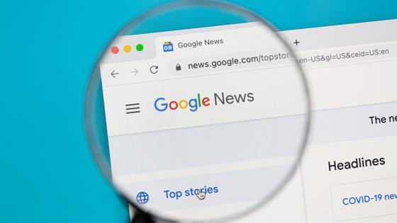 Google News site on a browser