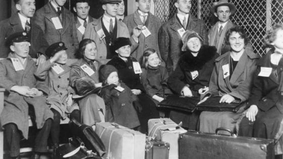 Group of immigrants at Ellis Island, New York, in 1931.