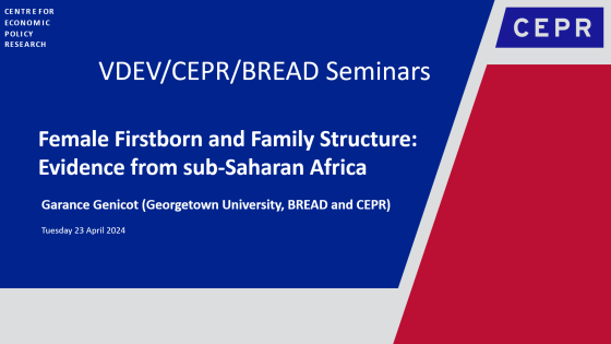 VDEV 51 - Garance Genicot - Female Firstborn and Family Structure: Evidence from sub-Saharan Africa
