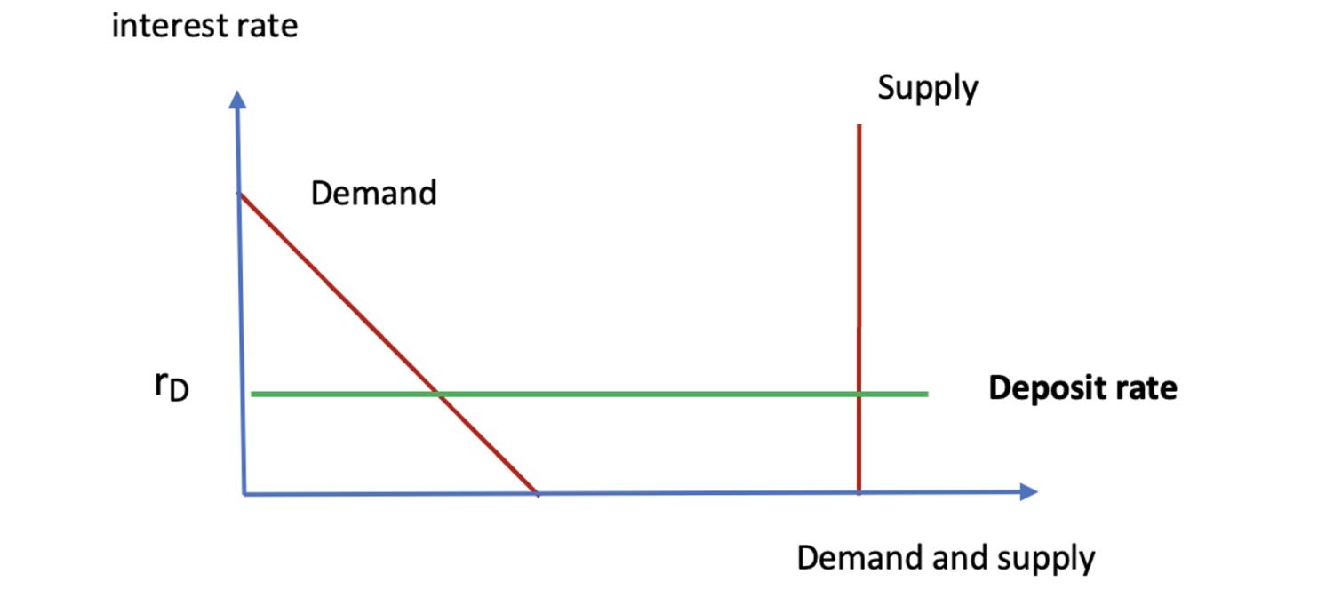 Figure 1 Demand and supply of reserves in reserve abundance regime