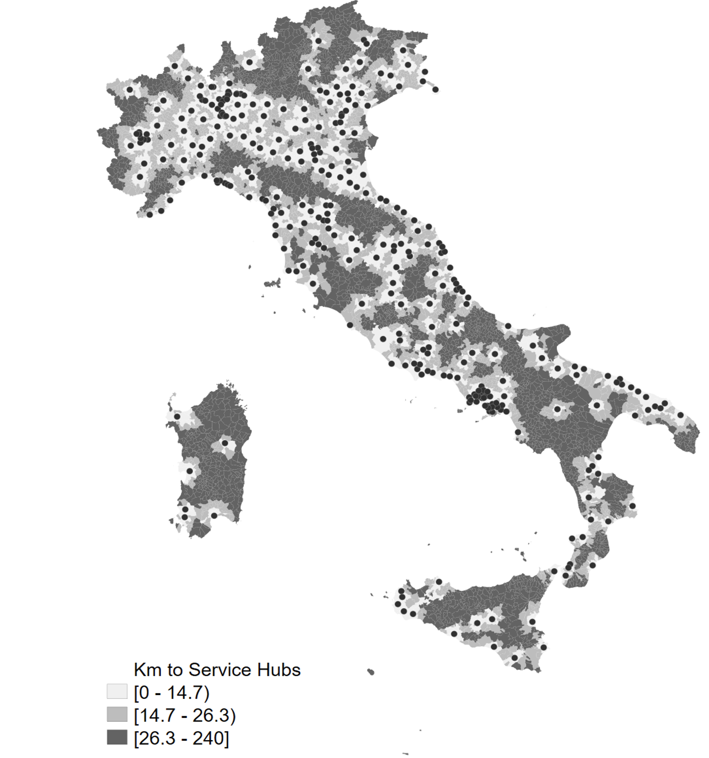Figure 1 Public service deprivation in Italy