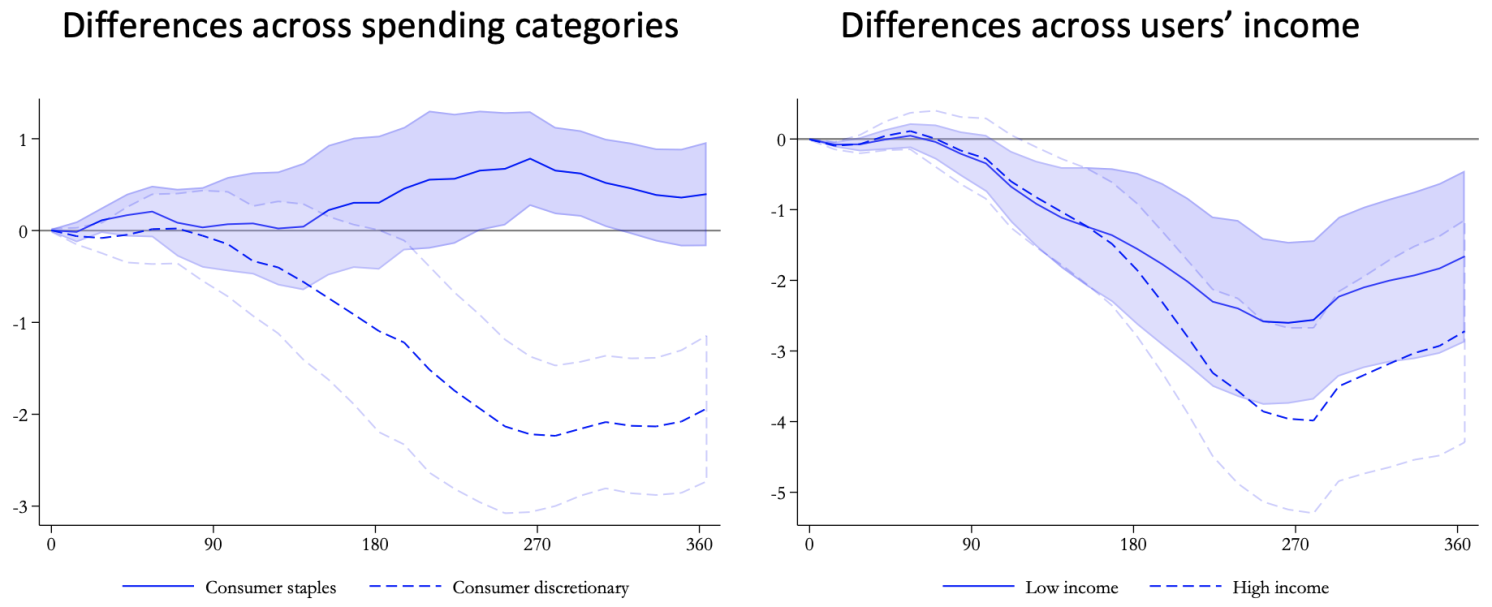 Figure 3 Heterogenous impacts of an increase in interest rates on consumer spending