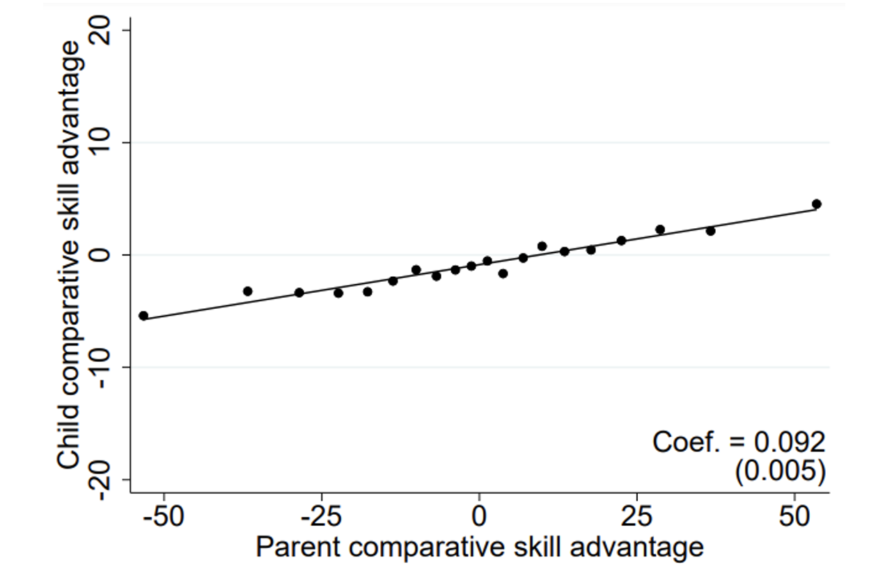 Figure 1 Intergenerational transmission of comparative skill advantages