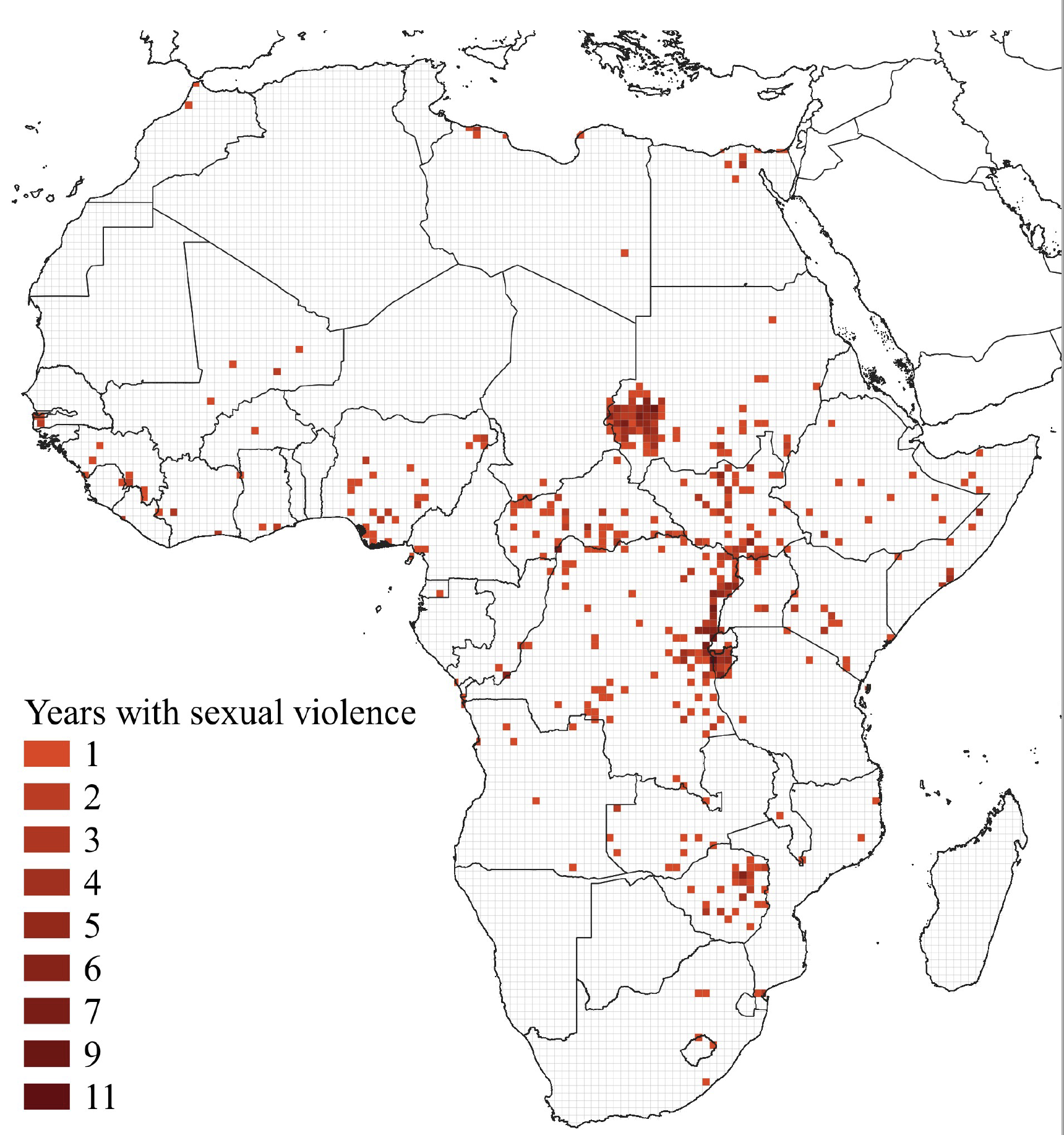 Figure 1 Number of events of sexual violence, 1997–2018
