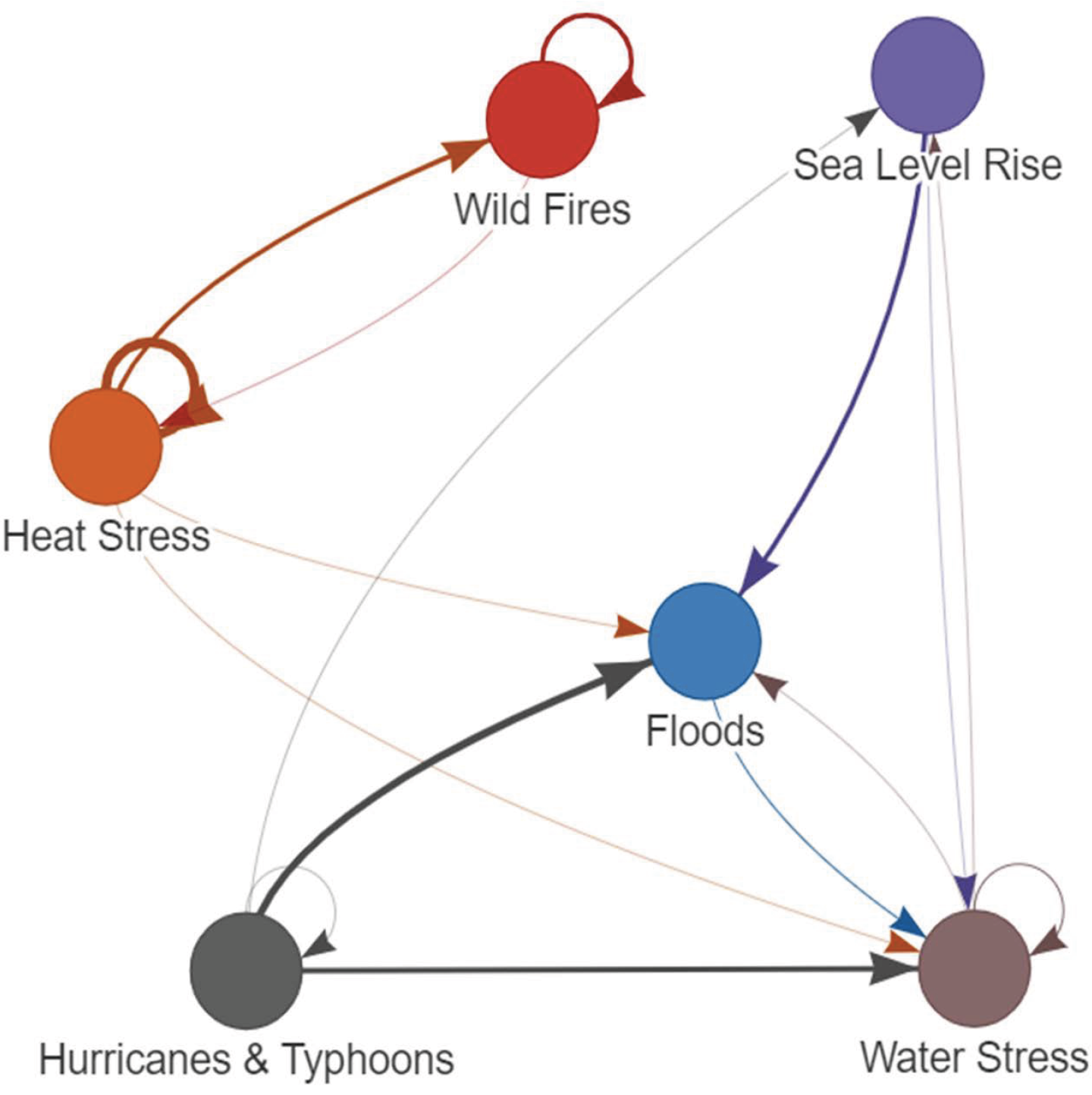 Figure 1 Amplification channels  (a) Interdependencies of natural hazards