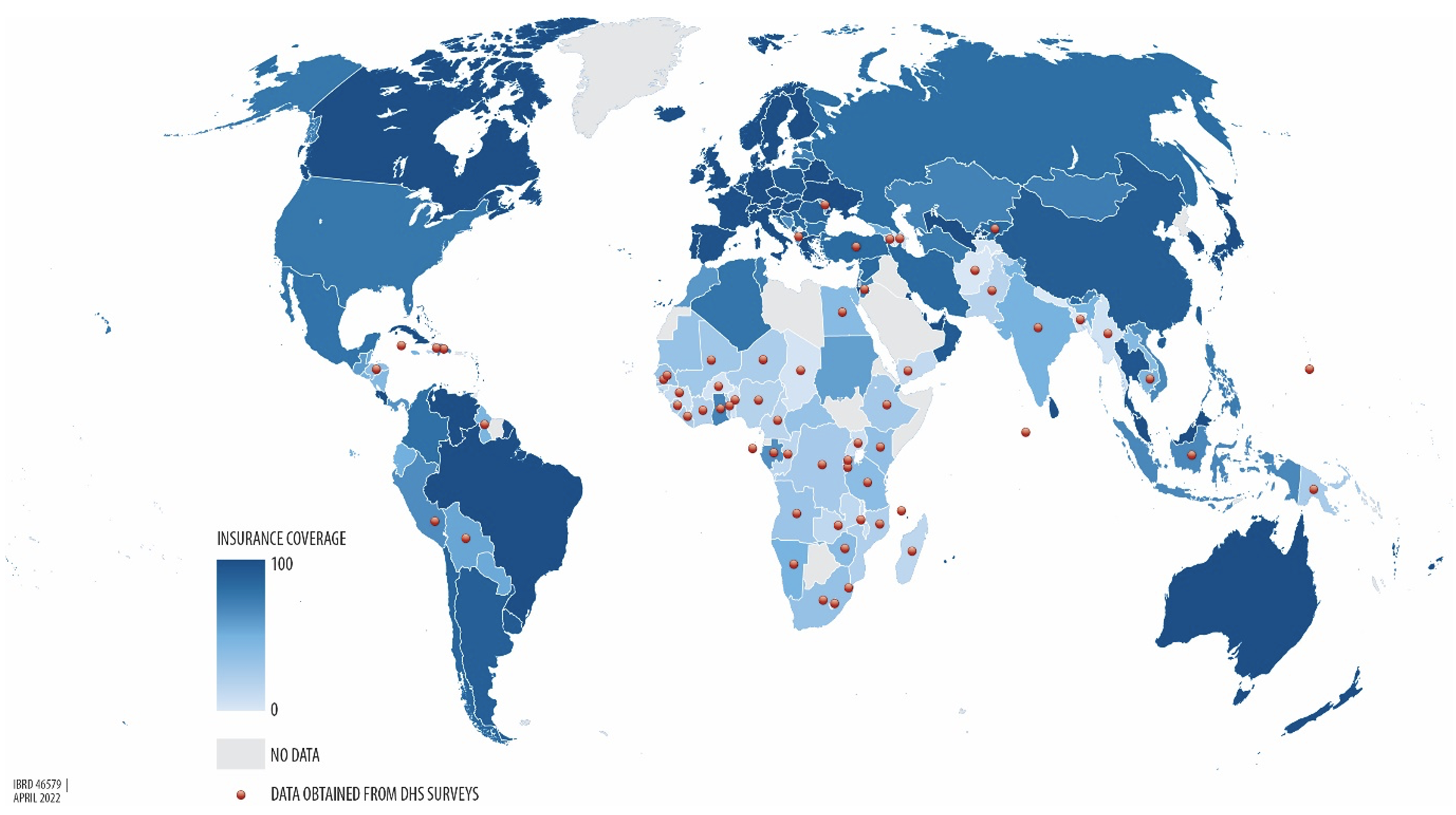 Figure 1 Health insurance coverage across the world