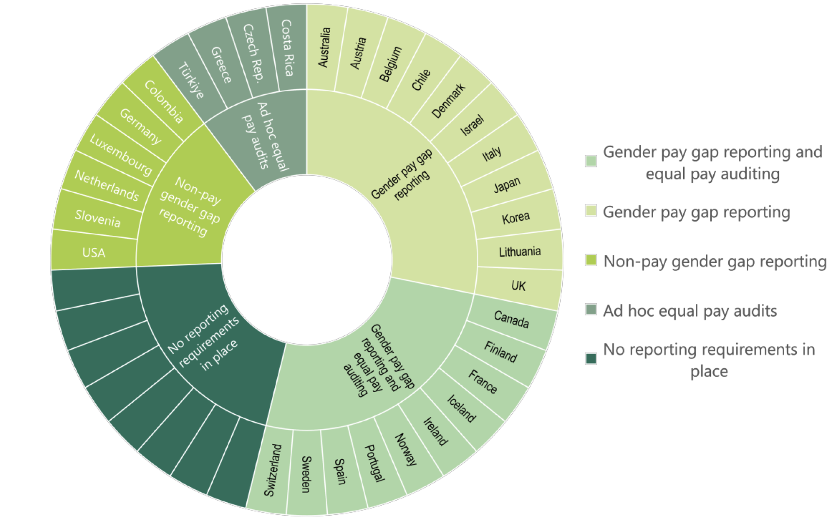 Figure 1 Pay transparency measures in place across the OECD