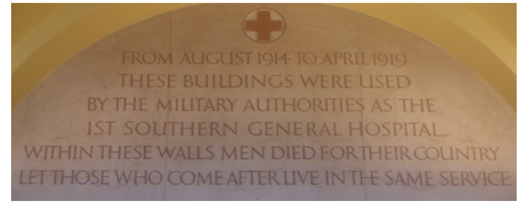 Figure 1 Message in Southern Hospital Great Hall, University of Birmingham 