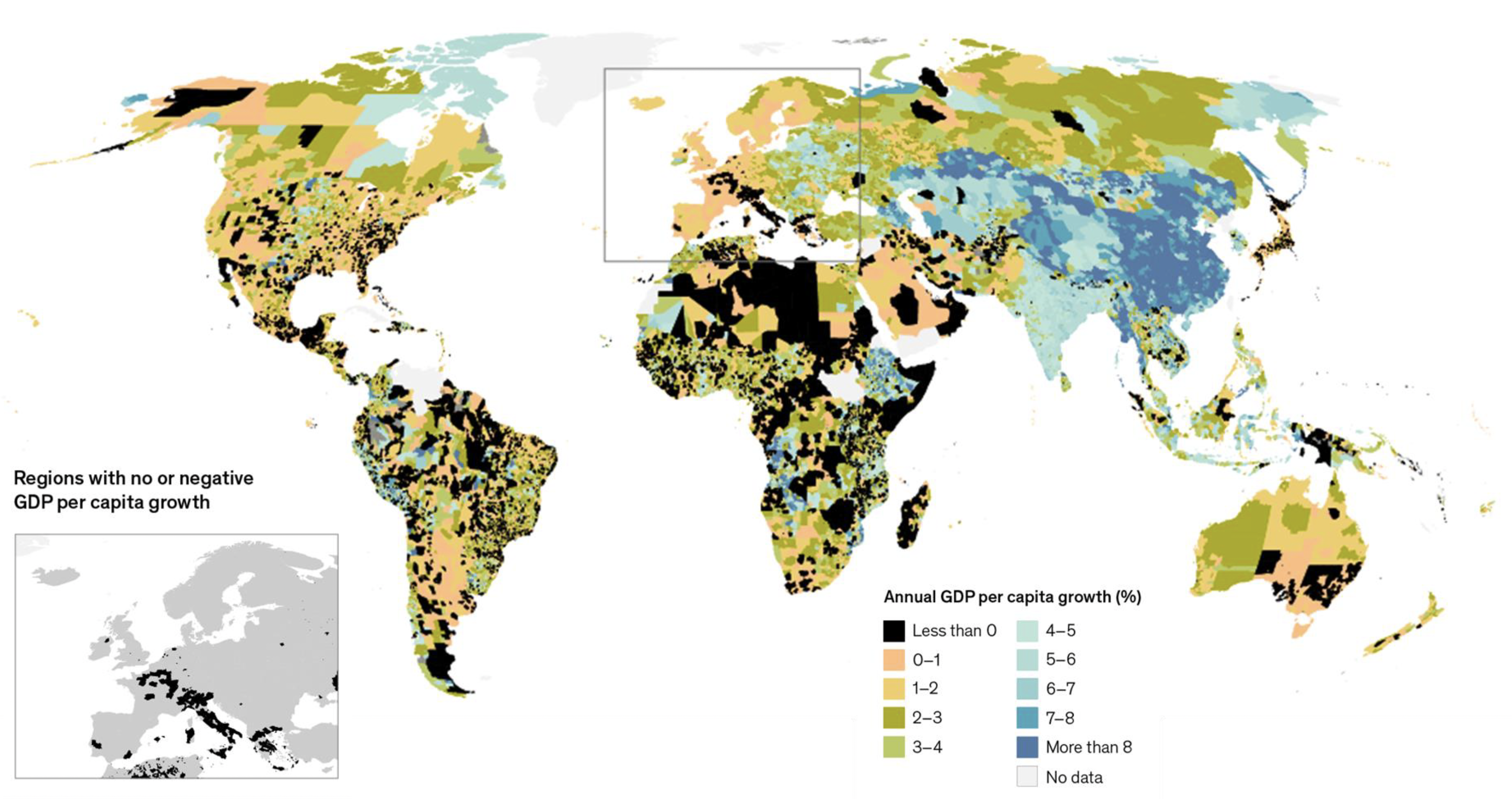 Figure 1 Regional GDP per capita growth 2000-2019 at world level